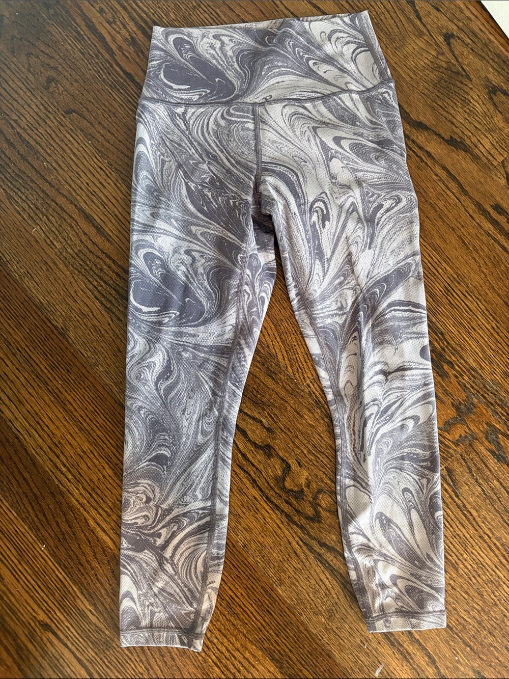 Athleta Marble-Print Gray High-Rise Leggings